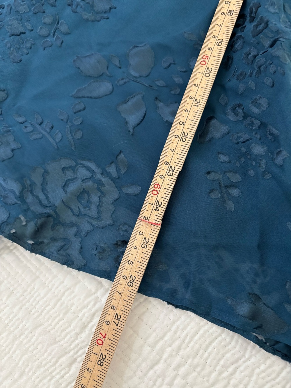 Papell Boutique Blue Floral Burnout Cowl Neck Top - Picture 6 of 7